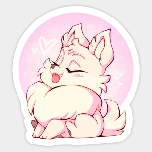 Fluffy Pomeranian Puppy (Creamy White) Sticker